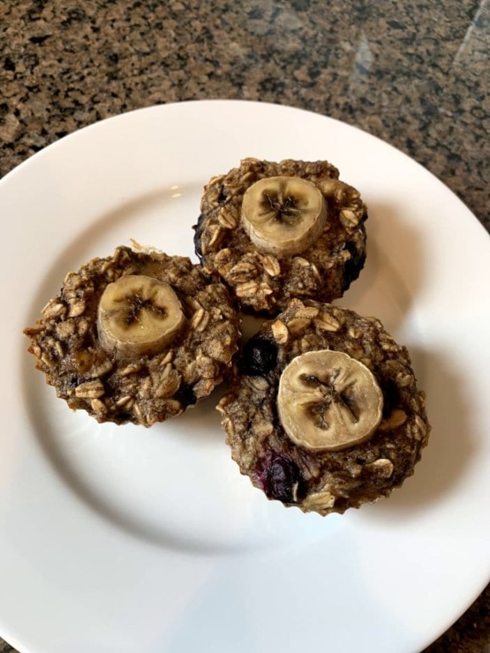 photo of chocolate banana oatmeal muffins