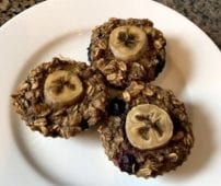 photo of chocolate banana oatmeal muffins